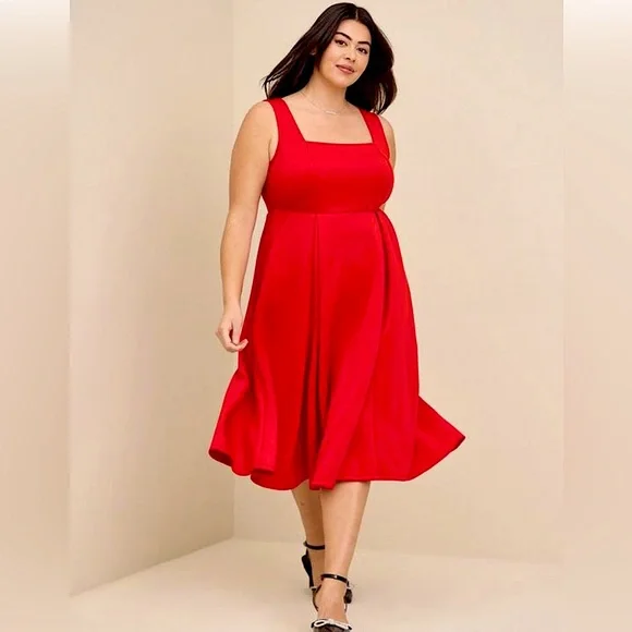 torrid | Dresses | Nwt Torrid Midi Scuba Square Neck Skater Dress Size 1416  | Poshmark